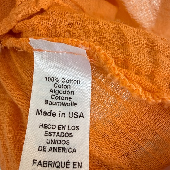 NWT Michael Stars Josephine Smocked Waist Gauze Dress – M – Marmalade (Orange) - Picture 3 of 6